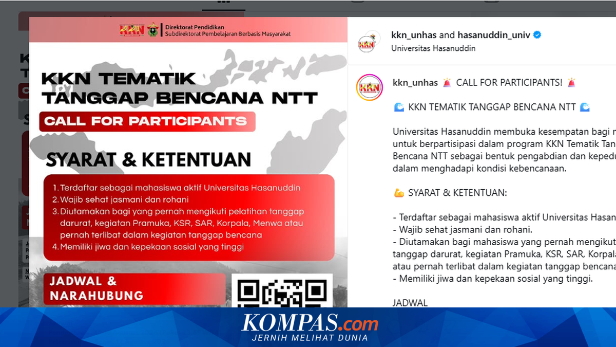 Unhas Aktifkan Program KKN Tanggap Bencana untuk Bantu Pemulihan Gempa Flores