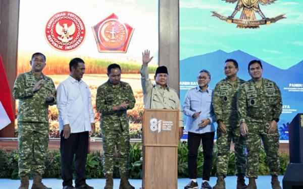 Presiden Prabowo Subianto Bahagia Dalam Acara Panen Raya TNI