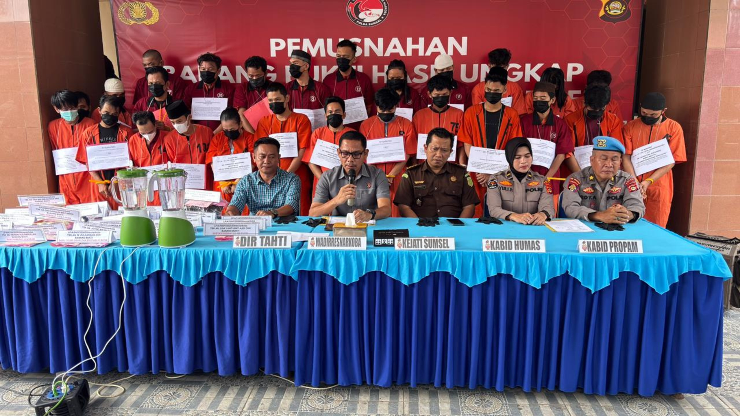 Polda Sumsel Berhasil Gagalkan Peredaran Narkoba Senilai Rp 2,2 Miliar, Puluhan Tersangka Ditangkap