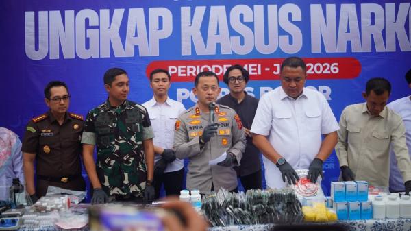 Polisi Bogor Gagalkan Peredaran Narkoba Senilai Rp10,8 Miliar