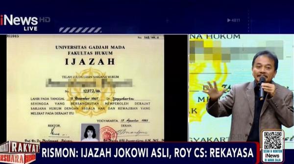 Roy Suryo Tunjukkan Ijazah Istri untuk Bantah Tuduhan Ijazah Palsu Jokowi