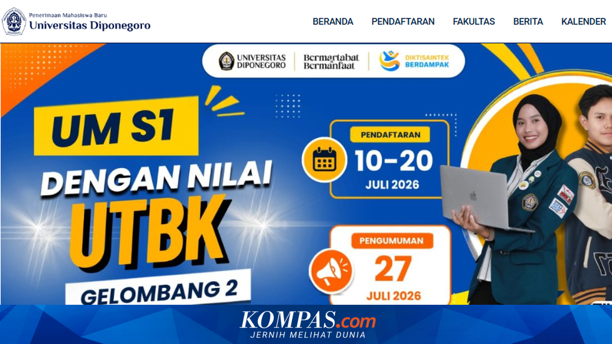 Pendaftaran Seleksi Mandiri Universitas Diponegoro 2026 Gelombang 2 Masih Dibuka