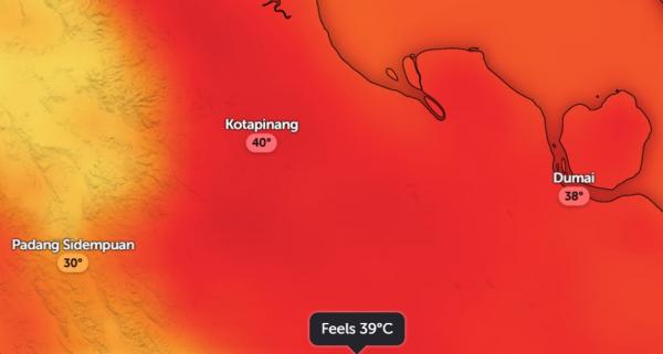 Suhu Ekstrem di Indonesia, Kotapinang Capai 40 Derajat Celsius